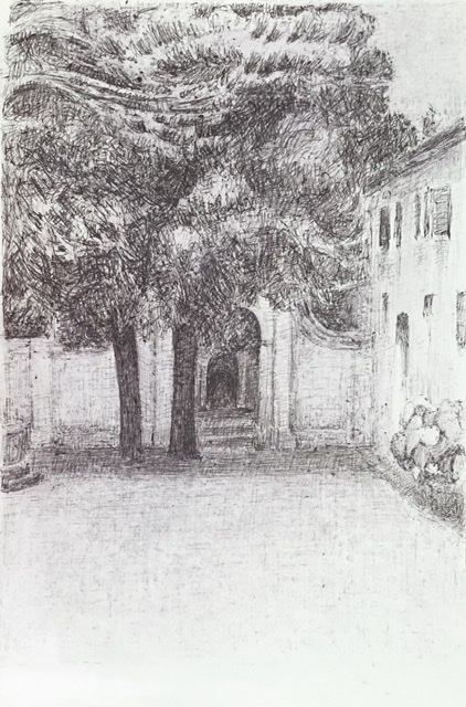 Monte Conero, Italie. Dessin au Stylo.