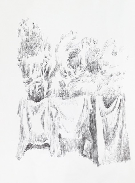 Draps. Dessin au Stylo.