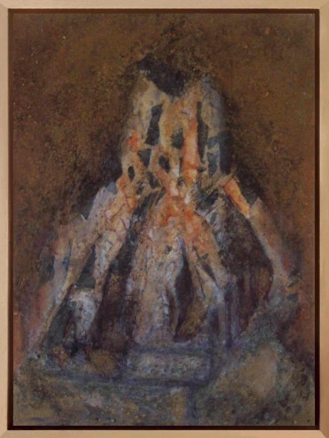 Encre et pastel sur papier marouflé sur toile.