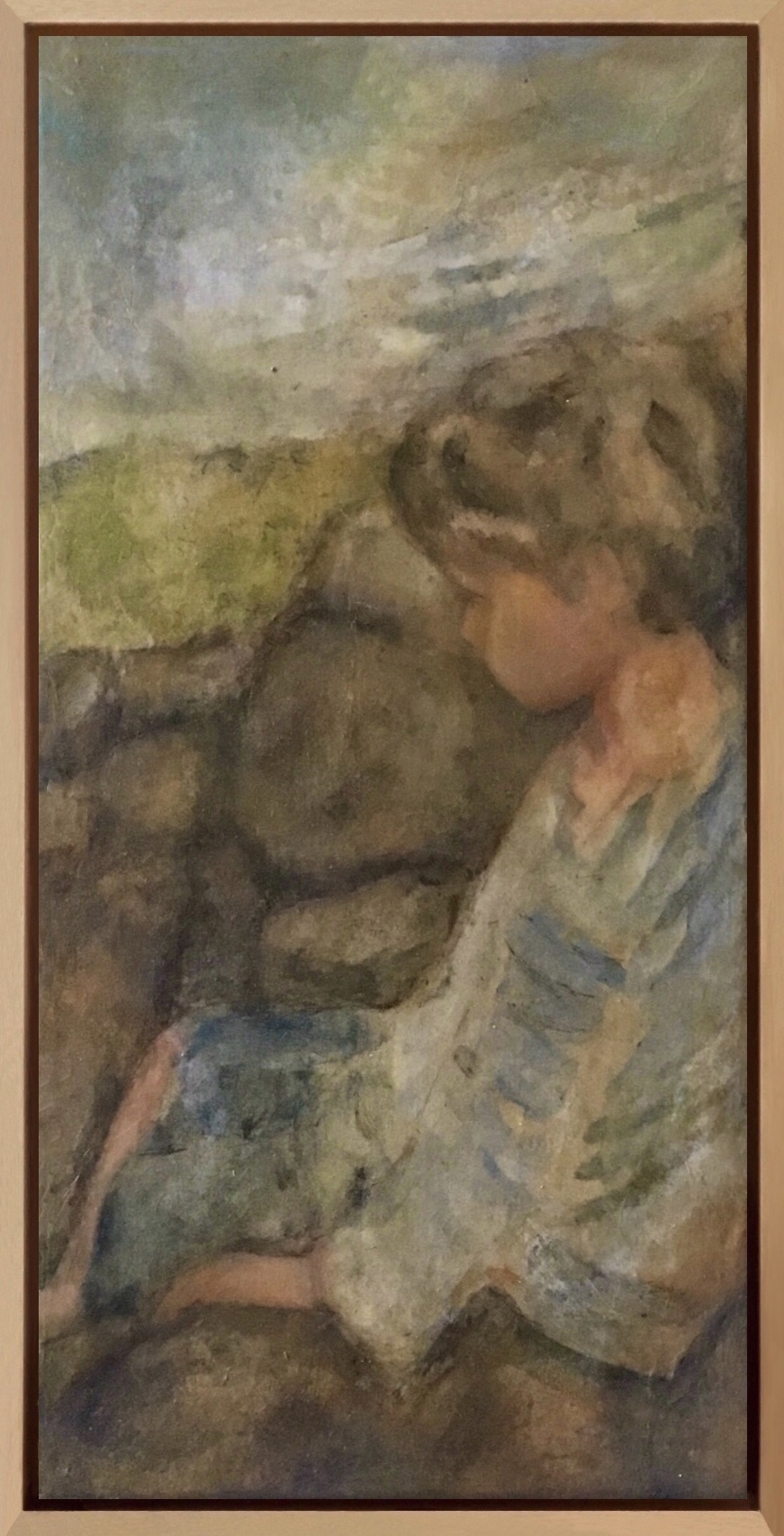 Gabriel, bord de mer. Encre sur papier marouflé sur toile.