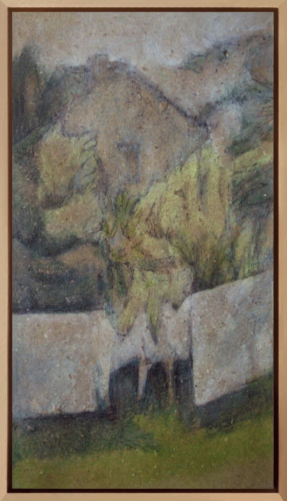 Encre et pastel sur papier marouflé sur toile.