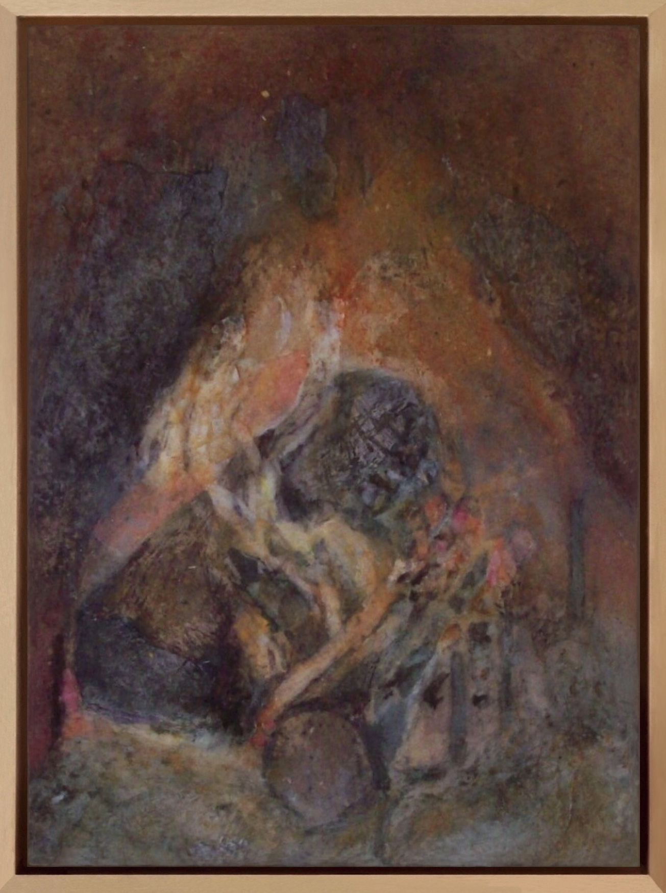 Encre et pastel sur papier marouflé sur toile.